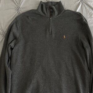 Polo by Ralph Lauren Men's Charcoal Zip-Up Sweater
